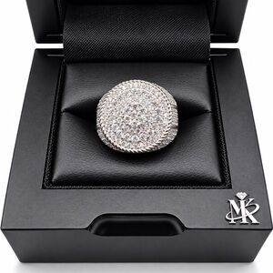 925 Sterling Silver 3.18CTW MOISSANITE Round Halo Men’s Ring Size 8 or 12